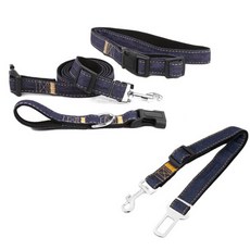 Petnine狗狗貓咪散步腰帶+車輛安全帶 2.5cm, 1套, 黑色