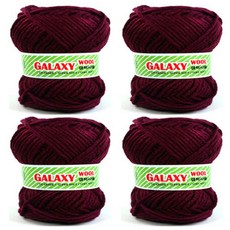 Happysil 羊毛編織毛線 4入, 2906 黑玫瑰