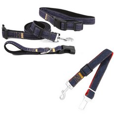 Petnine狗狗貓咪散步腰帶+車輛安全帶 2.5cm, 1套, 黑紅