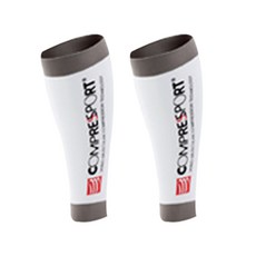COMPRESSPORT R2壓縮小腿套 2入, 白色的