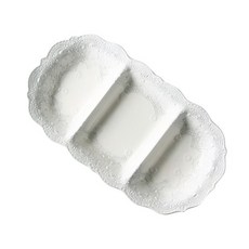 VBCCASA 레이스 3단 나눔 접시 40cm, 크림, 1개
