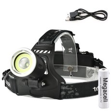 울트라루멘 프리미엄 CREE T6+COB헤드랜턴 배터리포함 UL-T6COB1B, BLACK, 1개