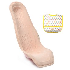 알프레미오 수유시트 + 코튼 방수 턱받이 옐로우토끼, 라이트코랄(면), 1세트