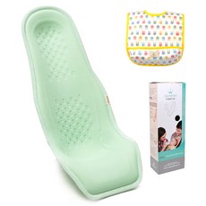 알프레미오 수유시트 + 선물용 박스 + 코튼 방수 턱받이 옐로우토끼, 라이트그린(메쉬 + 면), 1세트