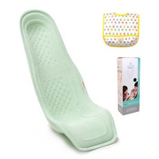 알프레미오 수유시트 + 선물용 박스 + 코튼 방수 턱받이 옐로우토끼, 라이트그린(면), 1세트