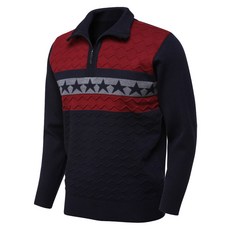 MASTER BEAR 男士羊毛混紡 Point Star Ban 拉鍊高爾夫針織衫