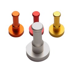 River Green 室內彩色壁掛掛鉤 4入, 紅色, 橘色, 黃色, 銀色, 1套