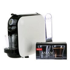 커피빈 Flexy 캡슐머신 + 보덤 글라스 2p 랜덤 발송, 화이트