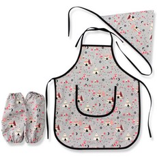 dot RECORD 孩童純棉圍裙+頭巾+袖套, 帳棚款