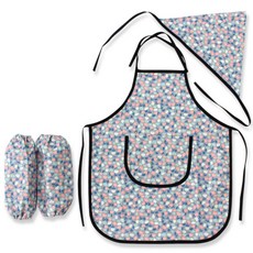 dot RECORD 孩童純棉圍裙+頭巾+袖套, 小花款