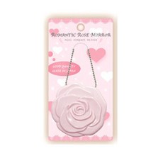 Yamamura浪漫玫瑰迷你粉餅鏡子, 粉紅色, 1個
