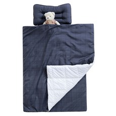 베베누보 일체형 안티버그 낮잠이불 + 에코백, 누보체크그레이