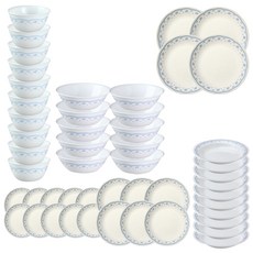 코렐 모닝 블루 10인 일반 한식기 홈 세트 50p, 1세트, 6종