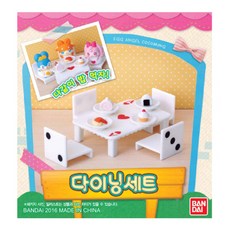 반다이 에그엔젤 코코밍 피규어 다이닝세트, 혼합 색상, 1개
