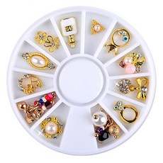 棕色美甲流蘇綜合凝膠美甲美甲零件 M02024, 混色, 1套