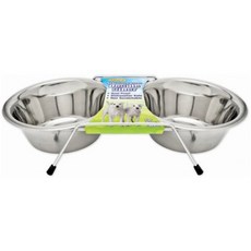 웨스트민스터펫 스테인리스 스틸 더블 다이너 946mL, 혼합 색상, 1개