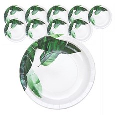 BLEEN 造型紙盤 熱帶森林款 180mm, 1件, 10個