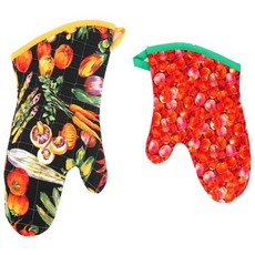 Phoenix 烤箱手套大+小, 1套, 蔬菜（大）、櫻桃（小）