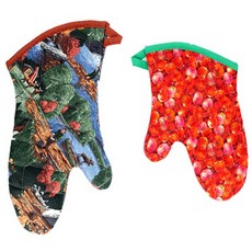 Phoenix 烤箱手套大+小, 1套, 河水（大）、櫻桃（小）