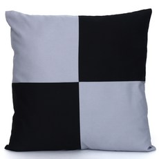 簡約方格撞色靠枕套