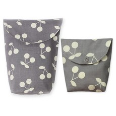 도트레코드 아이약 방수 파우치 스냅형 + 기저귀 파우치 세로형, 체리 그레이