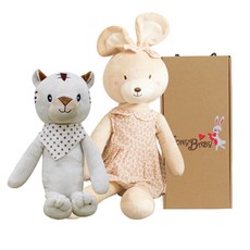 코니베이비 애착인형 아기백호 티티 35 랜덤 발송 + 수면인형 베순이 75 랜덤 발송 + 선물박스, 1세트