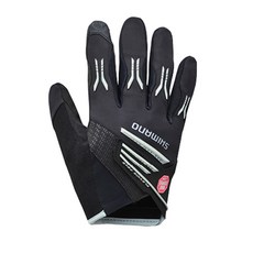 시마노 남성용 윈드스토퍼 크로스마운틴 자전거 장갑, 블랙 + 실버, 1개