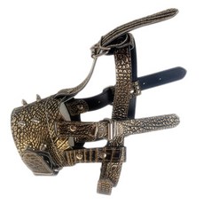 Petnine 寵物訓練用高級皮革嘴套 中大型 Free, 金色鱷魚紋, 1個