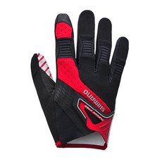 시마노 남성용 트레일 자전거 장갑, 블랙 + 레드, 1개