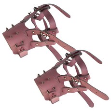 Petnine 寵物訓練用高級皮革嘴套 中大型 Free, 粉紅色, 2個