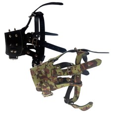 Petnine 寵物訓練用高級皮革嘴套 中大型 Free 2入, 黑色, 軍綠色, 1套