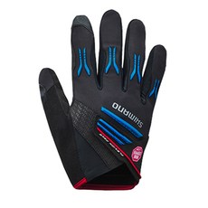 시마노 남성용 윈드스토퍼 크로스마운틴 자전거 장갑, 블랙 + 블루, 1개