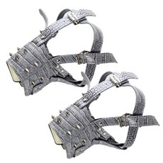 Petnine 寵物訓練用高級皮革嘴套 中大型 Free, 灰色鱷魚紋, 2個