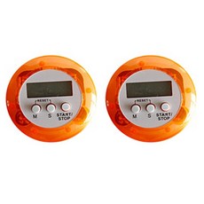 方塊造型磁吸廚房電子計時器, 橘色, 2個