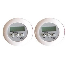 블럭마트 자석 주방 전자타이머, 화이트, 2개