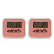 Block Mart 磁吸廚房數位計時器, 粉紅色, 2個