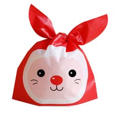 황씨네도시락 토끼 보자기 포장봉투 레드, 1개입, 30개