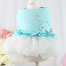 ECODY 寵物專用泡泡紗連身裙, 藍色