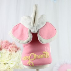 ECODY 寵物專用大象造型連帽背心, 粉色的