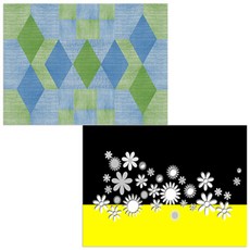 印尼 Bella 矽膠餐墊 2入 花朵盛宴 + 七巧板圖案 2, 混合顏色, 385 x 285 mm, 2個