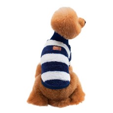 Petnine 狗貓羊絨條紋毛衣, 藍色