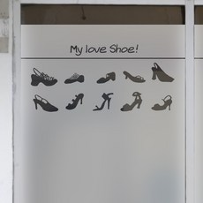 Mungkiwoldeu 高級雕刻霧面窗貼 我愛鞋子, 單一顏色