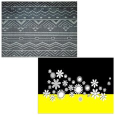 印尼 Bella 矽膠餐墊 2入 花朵盛宴 + 鋸齒, 混合顏色, 385 x 285 mm, 2個