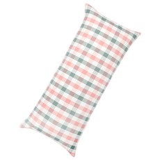 Ein Haus 格紋棉質長條抱枕, 薄荷