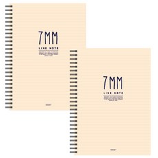 TOCTOC 7mm橫線圈裝筆記本, 象牙白, 2入