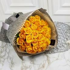 Bluehen 30朵玫瑰香皂花束, 黃色