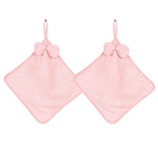 이코디 스퀘어 리본 주방 수건, 핑크, 2개입