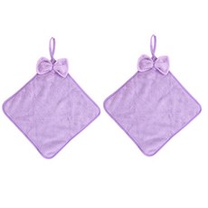 이코디 스퀘어 리본 주방 수건, 퍼플, 2개입