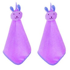 이코디 래빗 벨벳 주방 수건, 퍼플, 2개