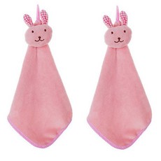 이코디 래빗 벨벳 주방 수건, 핑크, 2개
